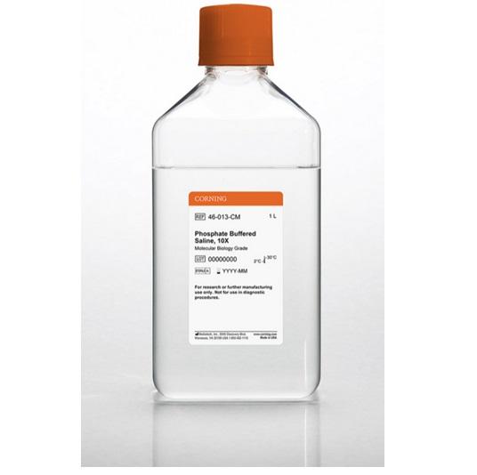 Corning® 1L, 10X Phosphate-Buffered Saline (PBS), pH 7.4 ± 0.1, Liquid without calcium and magnesium, RNase-/DNase- and protease-free