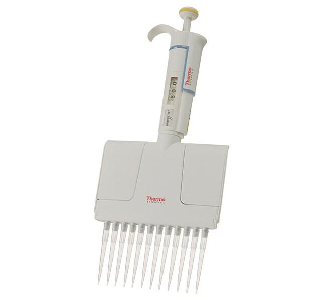 Finnpipette™ F1 Multichannel Pipettes, 12 Channels, 5 - 50 μL, Yellow