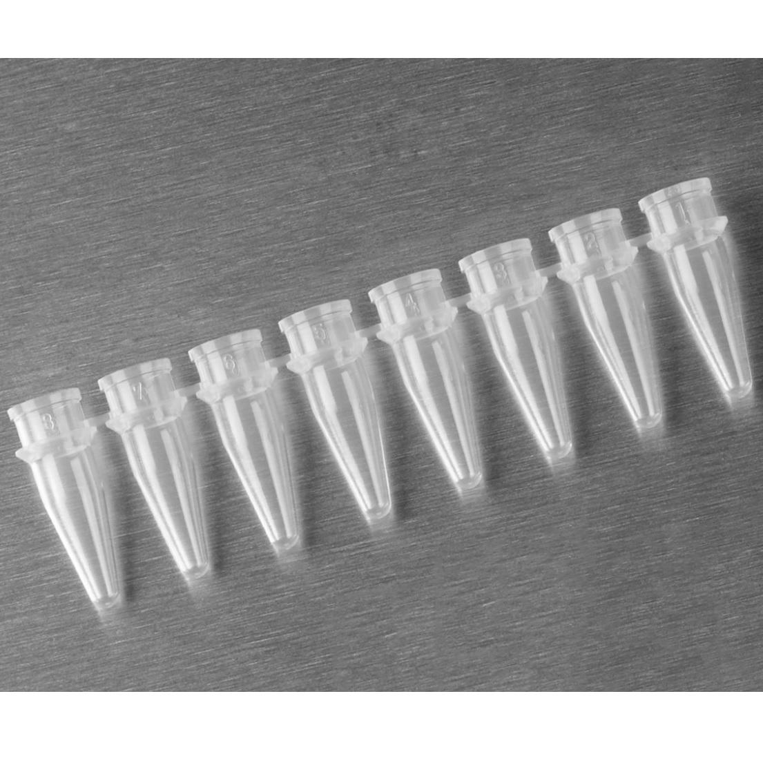 Axygen® Polypropylene PCR Tube Strips, 8 Tubes/Strip, Clear, Nonsterile, 0.2 mL