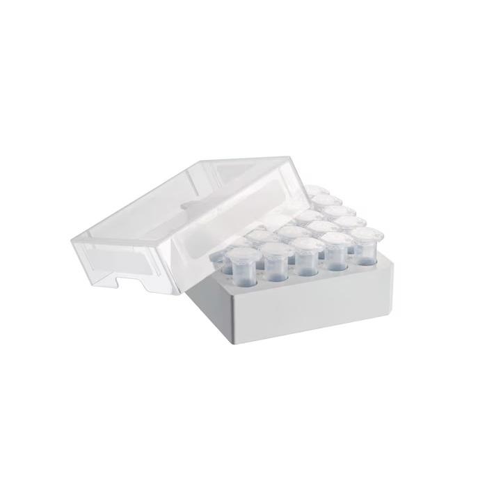 Eppendorf Storage Box 5 × 5, freezer box, for 25 tubes 5 mL, 4 pcs., height 64 mm, 2.5 in, polypropylene, for freezing to -86 °C, autoclavable, with lid