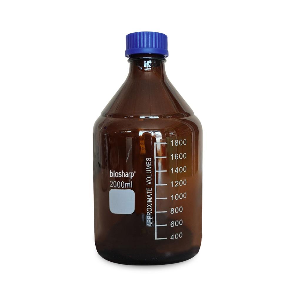 Biosharp 2,000mL Glass Media Bottle, Amber