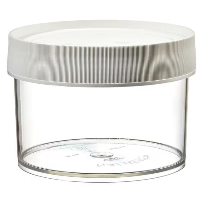 Thermo Scientific™ Nalgene™ Wide-Mouth Straight-Sided PMP Jars with White Polypropylene Screw Closure, 500 mL, Case of 16