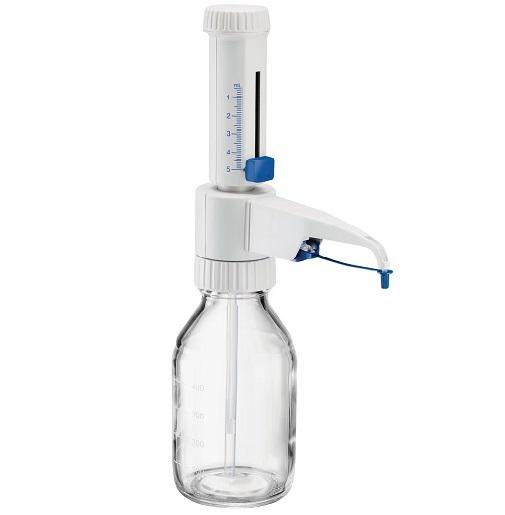 Eppendorf Varispenser® 2, 1-channel, bottle top dispenser with adapters GL 25, GL 28/S 28, GL 32, GL 38, S 40 and telescopic intake tube , 0.5 – 5 mL