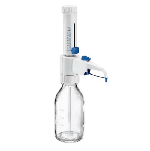 Eppendorf Varispenser® 2x, 1-channel, bottle top dispenser with recirculation valve with adapters GL 25, GL 28/S 28, GL 32, GL 38, S 40 and telescopic intake tube , 1 – 10 mL