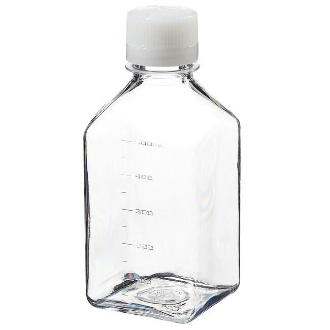 Nalgene™ Square PETG Media Bottles with Closure: Nonsterile, Shrink-Wrapped Trays, 500 mL, Case of 40