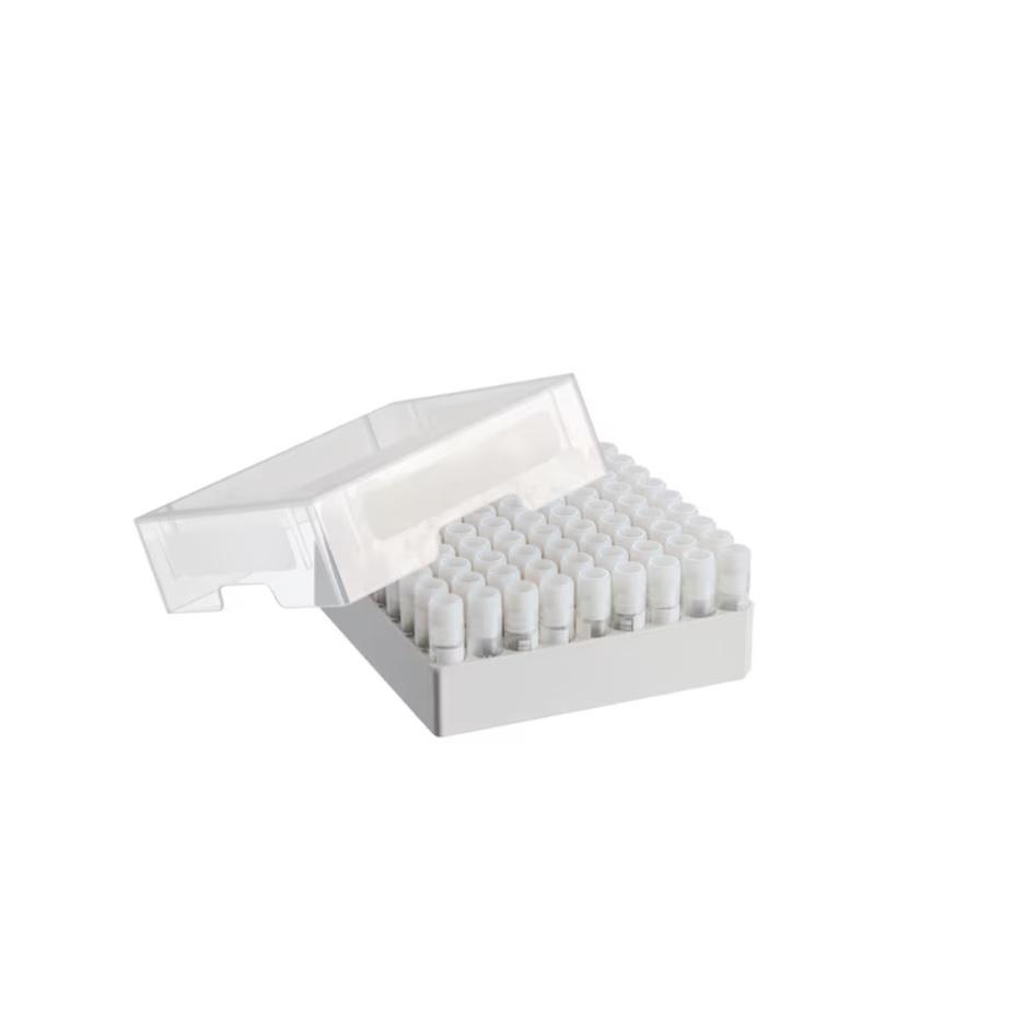 Eppendorf Storage Box 9 × 9, freezer box, for 81 screw cap (cryog.) tubes 1 – 2 mL, 3 pcs., height 53 mm, 2 in, polypropylene, for freezing to -86 °C, autoclavable, with lid