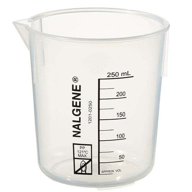 Nalgene™ Polypropylene Griffin Low-Form Plastic Beakers, 250 mL, Case of 36